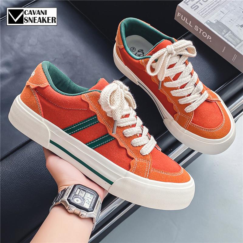 Giày Thể Thao Vải Canvas Cao Cấp Thoáng Khí 2024 - Giày Nam Boy Phố Thời Trang - Sneaker, Shoes Đế Bằng