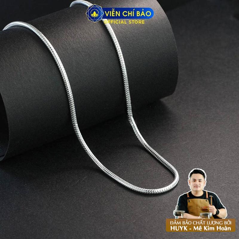 HuyK Viễn Chí Bảo - Dây chuyền nam tròn trơn chất liệu bạc 925 - D300190