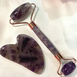 Gua sha Amethyst Paket roller dan gua sha