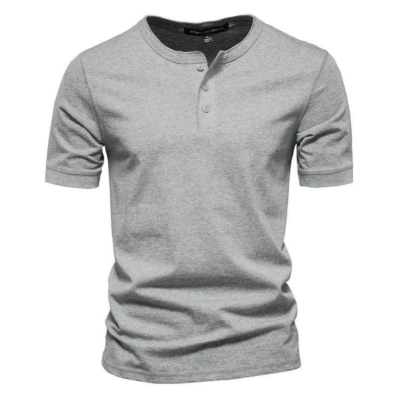 Product Introduction of Áo Thun Cổ Henley Bông, AIOPESON, Chất Lượng Cao, Dành Cho Nam, Phong Cách Thường Ngày ngắn Tay Mùa Hè, Thời Trang, Áo Thun Cơ Bản, Nam, 100% Cotton 7