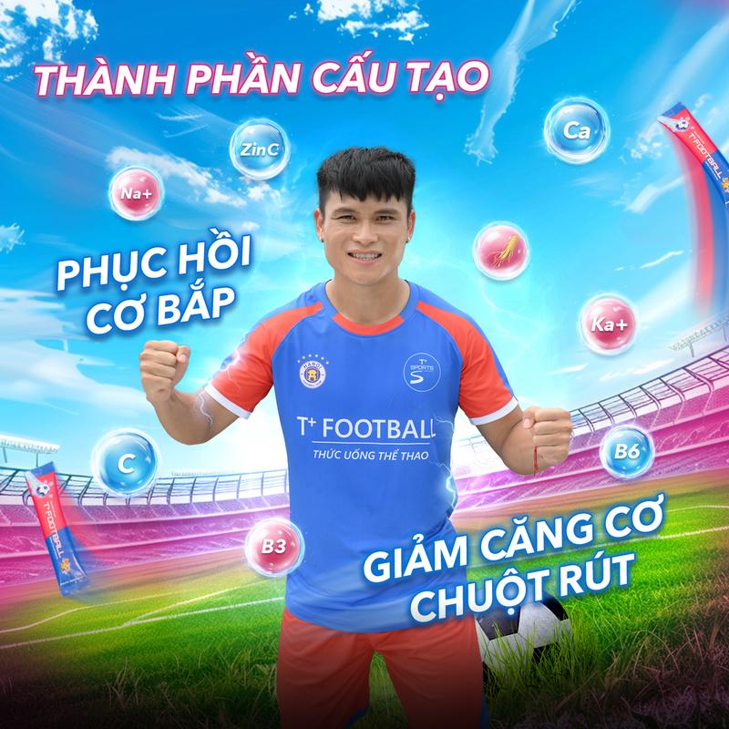 T+football- Thức uống thể thao chuyên nghiệp cho dân bóng đá - Bổ sung điện giải, bù nước và tăng thể lực 3