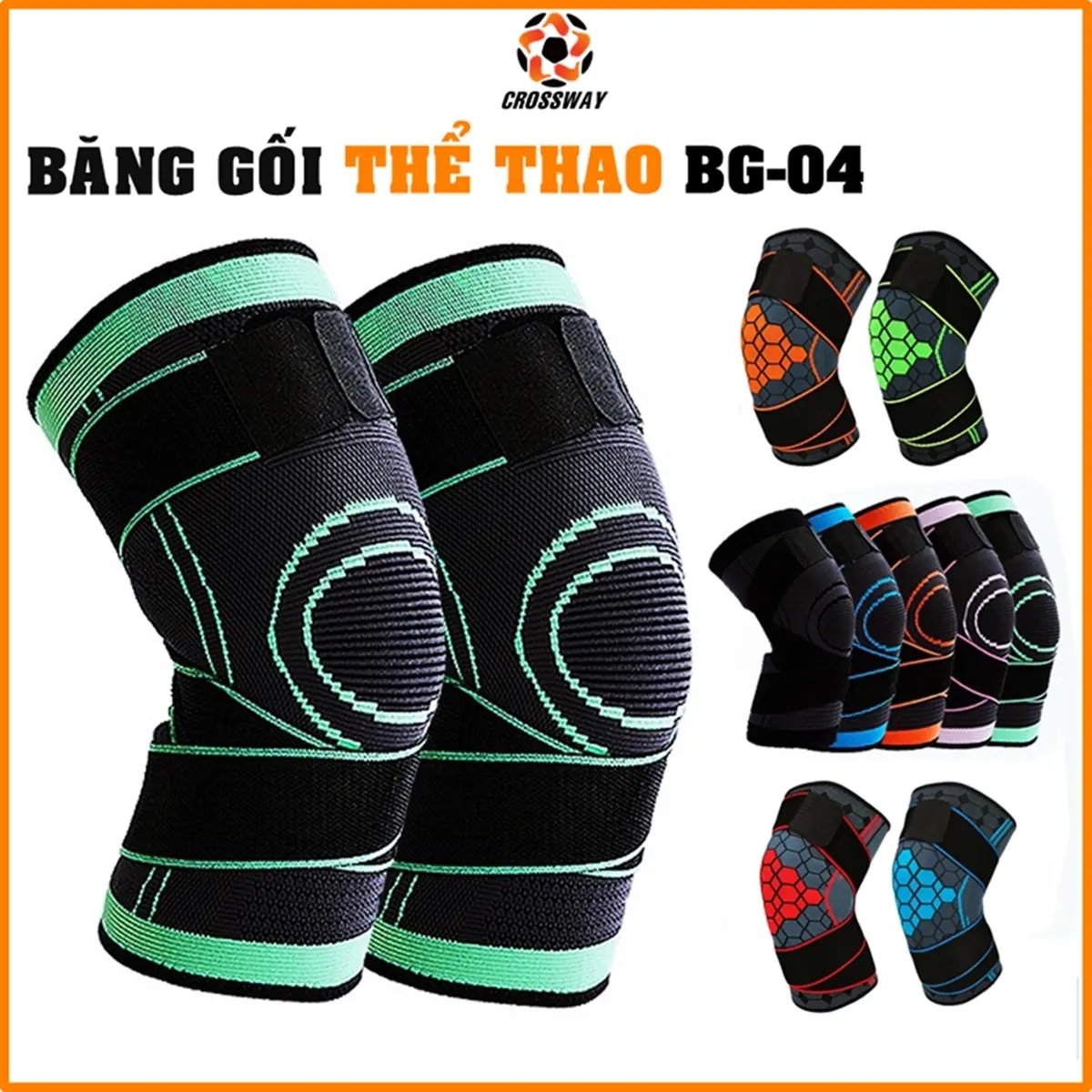 (01 ĐÔI) Băng Quấn Bảo Vệ Đầu Gối Thể Thao Xỏ Bó Gối Chính Hãng Giá Rẻ Nam Nữ Chạy Bộ Đá Bóng Rổ Đạp Xe Cầu Lông Tập Tạ Gym Pickleball