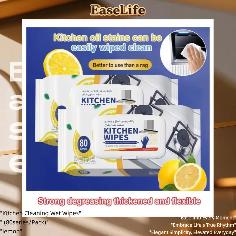 EaseLife Kitchen Cleaning Wet Wipes Disposable Oil and Grease Cleaning Kitchen Wipes