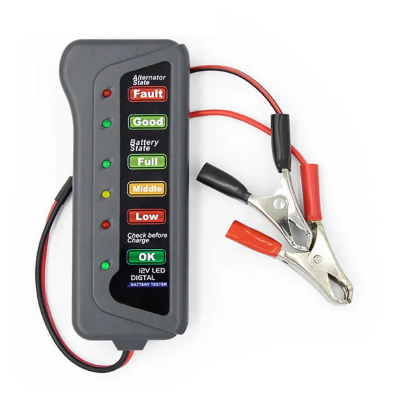 Máy Kiểm Tra Ắc Quy Ô Tô, Điện Áp 12V, Máy Phát Điện Kỹ Thuật Số, Với 6 Đèn LED, Công Cụ Chẩn Đoán, Cho Các Dòng Xe