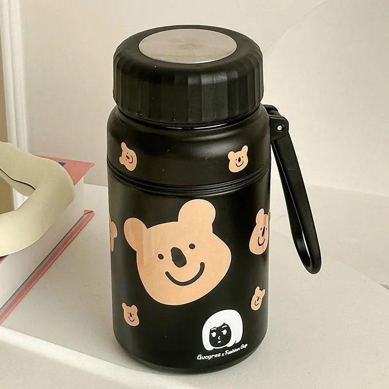 Bình giữ nhiệt 1000ml bằng thép không gỉ 316 kiểu cách đơn giản đáng yêu tặng kèm túi trong +cọ rửa bình cốc  giữ 8