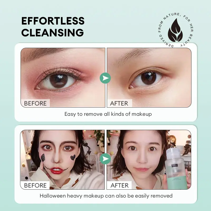 【BUY ONE GET ONE】HerBaay 5 Seconds Cleansing Brightening Micellar Cleansing Water Makeup Remover Mata Tanpa Membuat Iritasi Moisturizing hydrating Deep Cleaning 145 ml 3