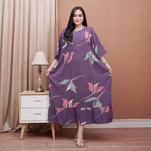 Daster Super Jumbo Ld 140 cm Ibu hamil Busui - Dress Wanita Bumil Bahan Rayon Super Motif Lukis Lengan Pendek