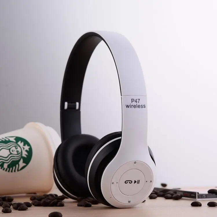 P47 Bluetooth Headphone Head-Mounted Noise Reduction Foldable Card Gift Game Wireless Headset Universal