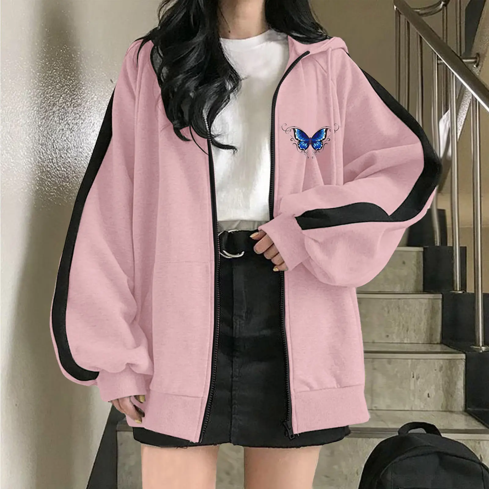 S - XXXXXL(6XL) ZIP Hoodie KUPU KUPU MALAM Jaket Resleting BIGSIZE JUMBO OVERSIZE Korean Style FLeece 5XL 4XL 3XL 2XL XL L M S Unisex KOREAN FASHION STORE