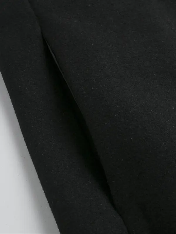 Men's Regular Fit Solid Lapel Collar Single Breasted Woolen Coat Without Sweater, Casual Long Sleeve Button Front Outerwear For Fall & Winter, Men's Clothes For Daily Wear 3