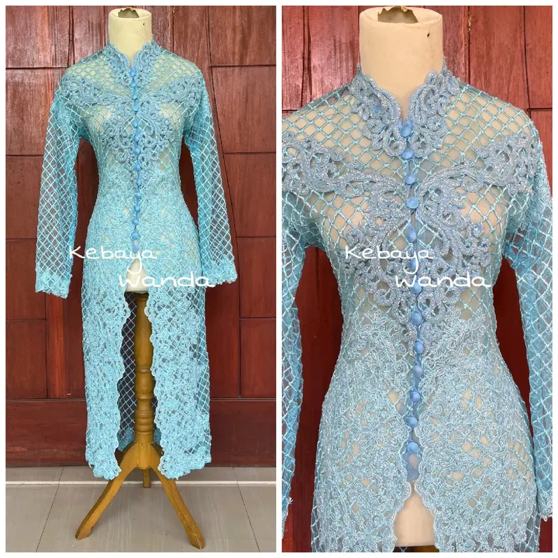 Ready Kebaya Akad Kotak Tanpa Payet / Kebaya Ibu Besan / Gaun Pengantin 2