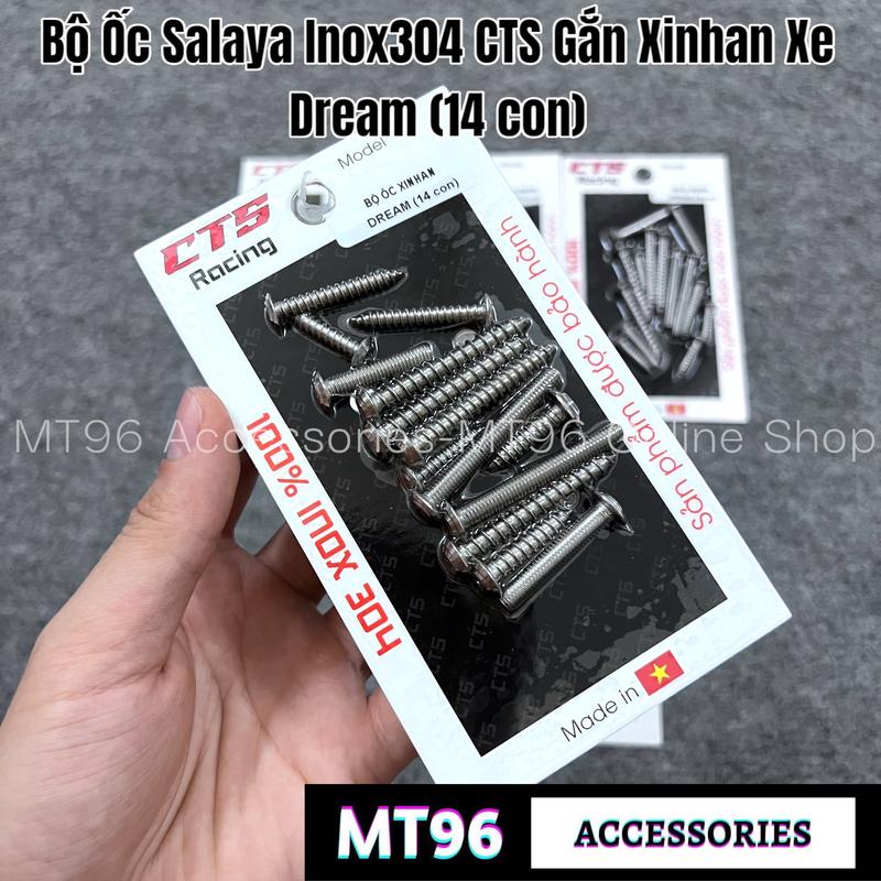 Bộ 14 Ốc Salaya Inox Cnc Gắn Cụm Đèn Xi Nhan Trước, Đèn Hậu Cho Xe Dream Inox304 (14c)