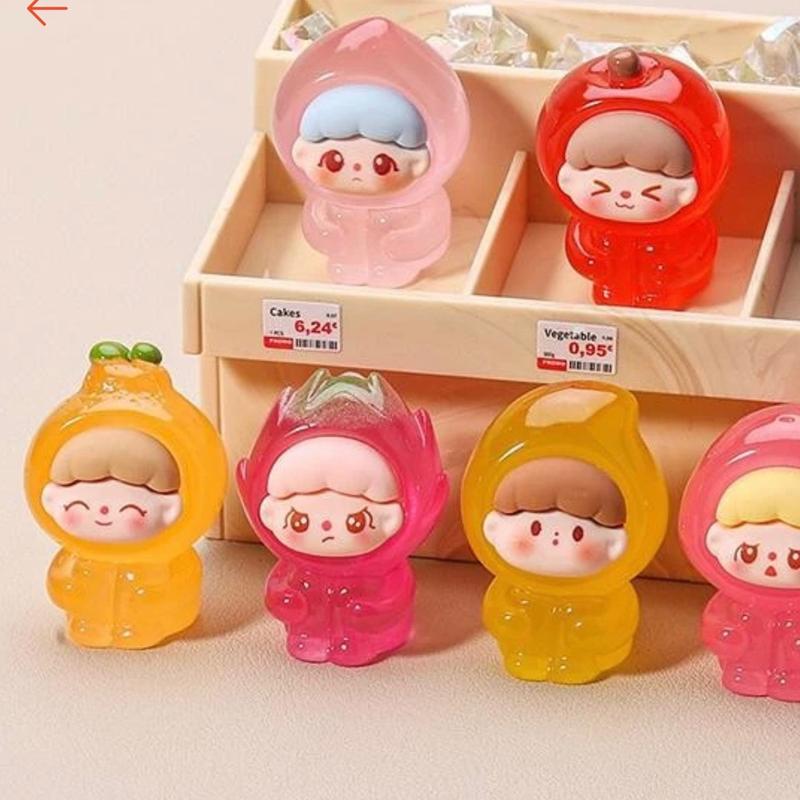  set 5- 10 Charm phát sáng  nhựa dạ quang mô hình em bé trái cây ngồi Nhựa Hoạt Hình Ba Chiều Dạ Quang trog suốt diy 