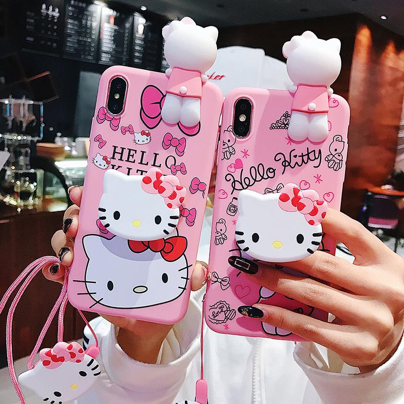 Product Introduction of Ốp Điện Thoại Hoạt Hình, Thiết Kế 3D, Dành Cho Huawei Y7, Y6, Y5 Pro, Pirme 2018, 2019, Y5P, Y6P, Y7A, Y7P, Y8P, Y6S, Có Giá Đỡ Và Dây Đeo Dây Đeo Dễ Thương Sanrio Hello Kitty, Ốp 9
