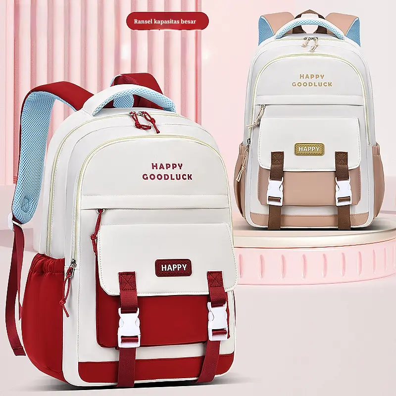 Gaya Baru!Tas Sekolah Anak SD-SMP Model Terbaru Cowok/Cewek SKU 1428 - Polyester Kombinasi Satin - Fashion tasse  kolah 2025