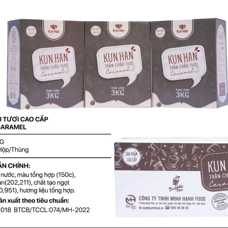 Trân châu tươi cao cấp KUN HAN Caramen- Hộp 3kg  Topping 2
