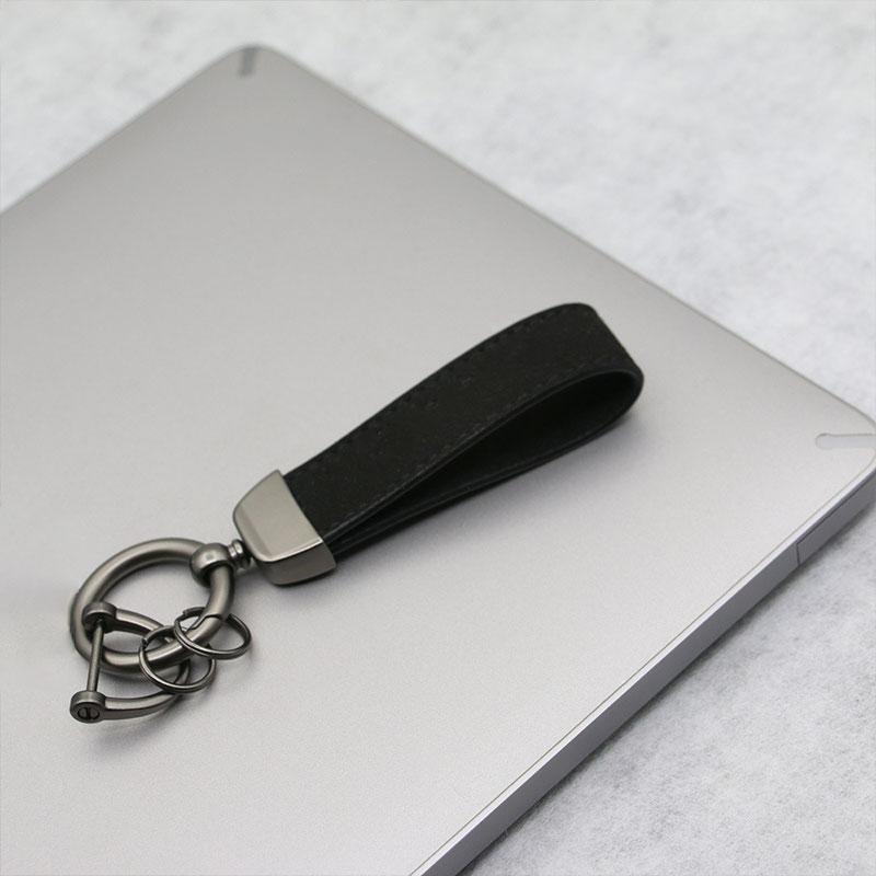Product Introduction of Luxury Matte Leather Keychain Top-end Business Gift For Man Good Quality Black Brown PU Leather Car Key Keyholder Key Chain 20
