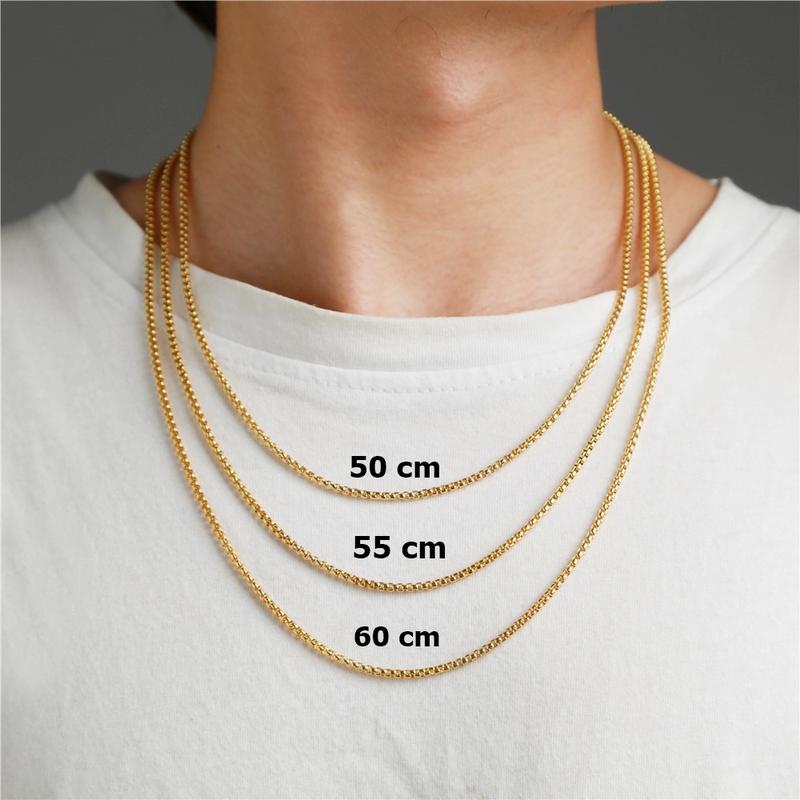 Dây chuyền titan nam nữ mắt xích vuông màu vàng sang trọng không đen gỉ