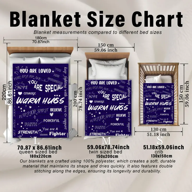 Letter Print Soft Blanket, 1 Count Warm Throw Blanket, Air-conditioned Room Blanket, Warm Nap Blanket for Home Office Travel 1