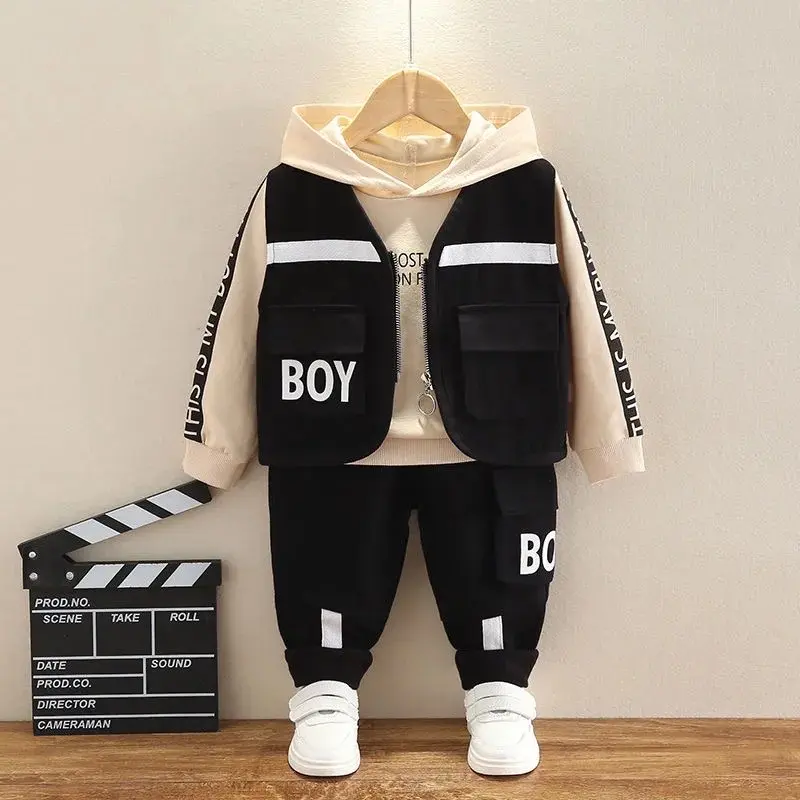 SETELAN SWEATER 3IN1 ANAK LAKI LAKI LENGAN PANJANG MOTIF BOY Poliester