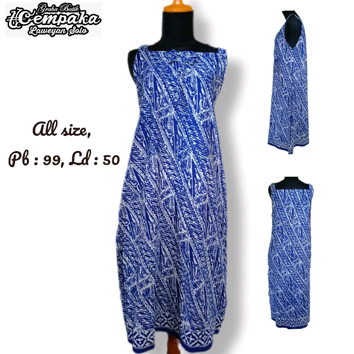 Daster Katun TL (Tanpa Lengan) Katun