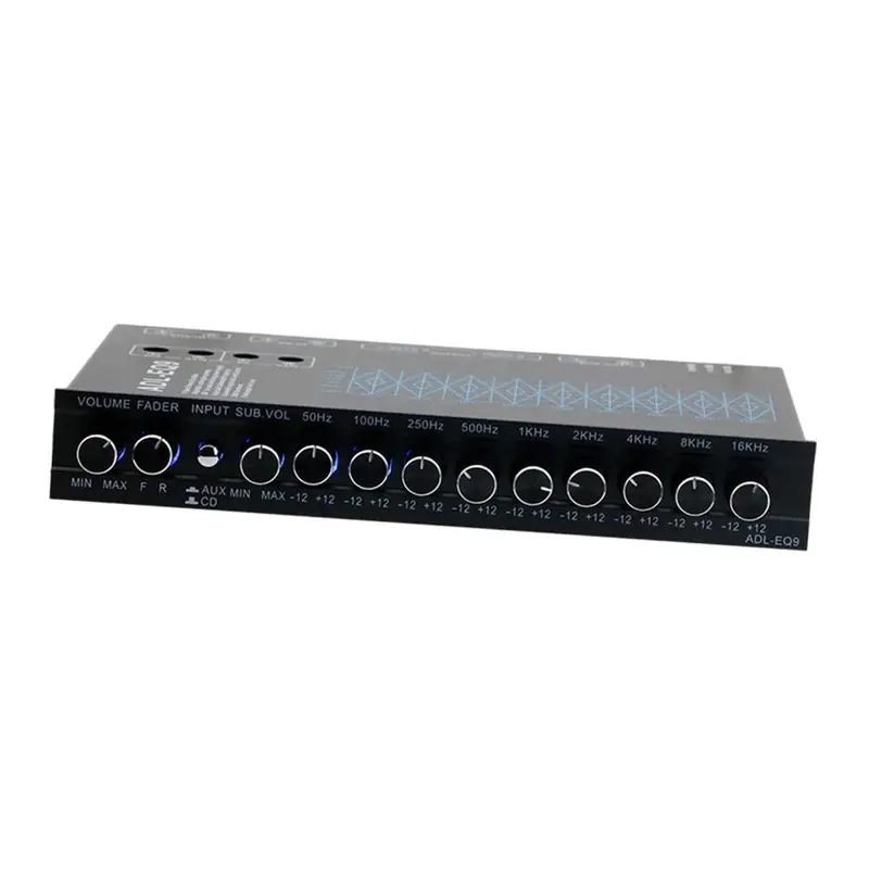 9 Band Equalizer Car Audio Equalizer Metal Subwoofer Output Front Rear + sub Output 4