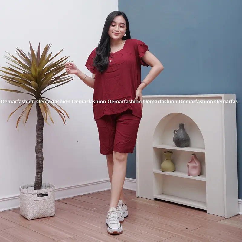 Paket Bundling 100 Rb dapat 3 Pcs Setelan Celana Pendek Busui Bahan Rayon Wanita Baju 6