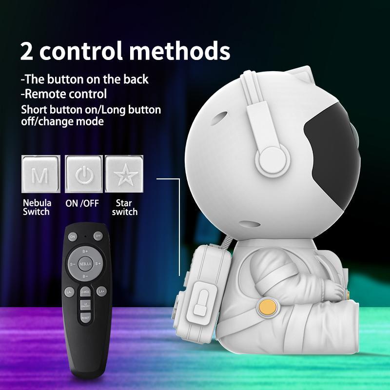 Product Introduction of Astronaut Design Star Projector, USB Powered Night Light with Remote Control, Starry Nebula Ceiling LED Lamp for Bedroom, Creative Room Decor 4