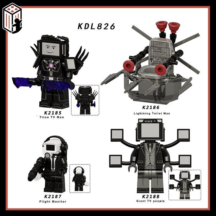  Skibidi Toilet Titan Mô hình Lắp ráp Gold Titan Đồ chơi Titan Màn Hình Tivi Ba Đầu Người Loa Người Lightning Vệ Sinh Người Theo Dõi Chuyến Bay KDL826 