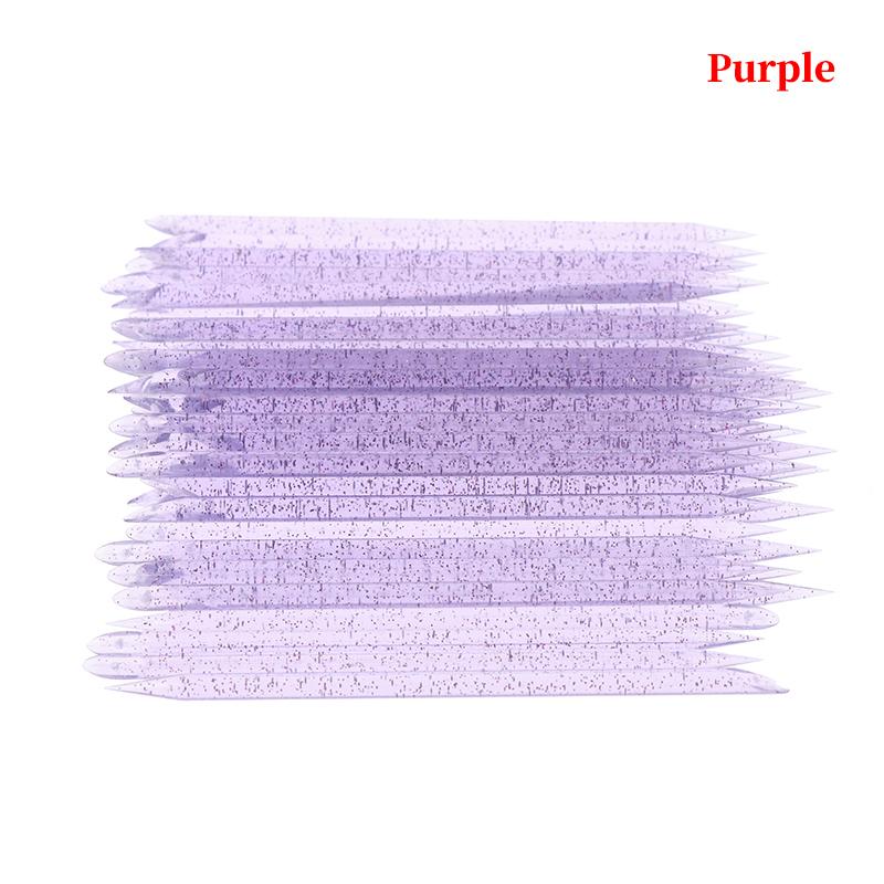 Product Introduction of 50Pieces Stick Cuticle Tool Doublehead Reusable Crystal Wood Stick Pedicure Care 30