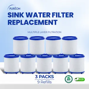PUREON Sink Water Filter Replacement Catridge [ 9 Refills ] | Pengganti Filter Air Wastafel PUREON