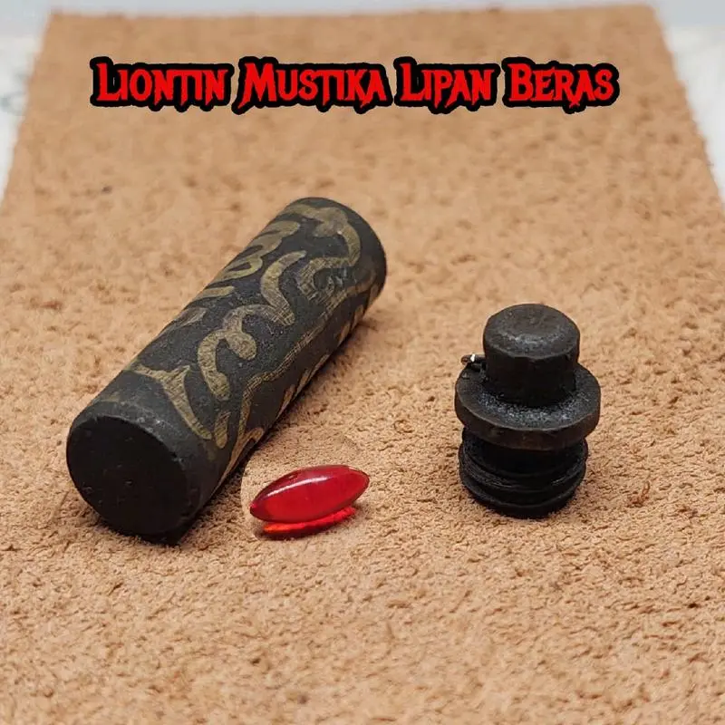 Liontin mustika lipan merah delima bandul model tabung rajahan lliontin pria wanita asli aktif berkhodam dan berkharomah  Batu Kristal Elegan