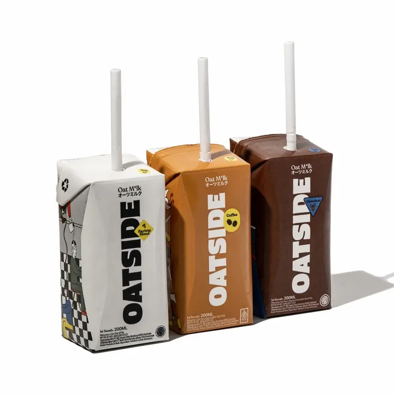 OATSIDE Mini Straw Oat Milk Barista Blend 200ml (12pcs) (Kemasan dengan Sedotan) | Susu Oat 1