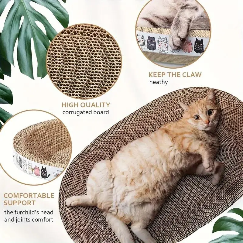 Durable Oval Cat Scratcher Pad Summer Gift, Play and Rest Cat Scratching Pad Cat Paws Grinding Toy, Cats Furniture, Pet Furniture, Cat Supplies Cat Furniture, Dog Stuff, Anxiety Fidget Toys, Birthday Gifts Ideas 5