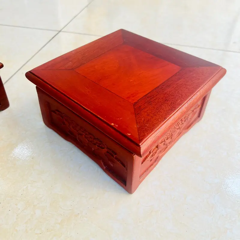 Chân đế gỗ hương kê tương, nhất sơn khắc sen gỗ hương cao cấp đủ kích thước 6