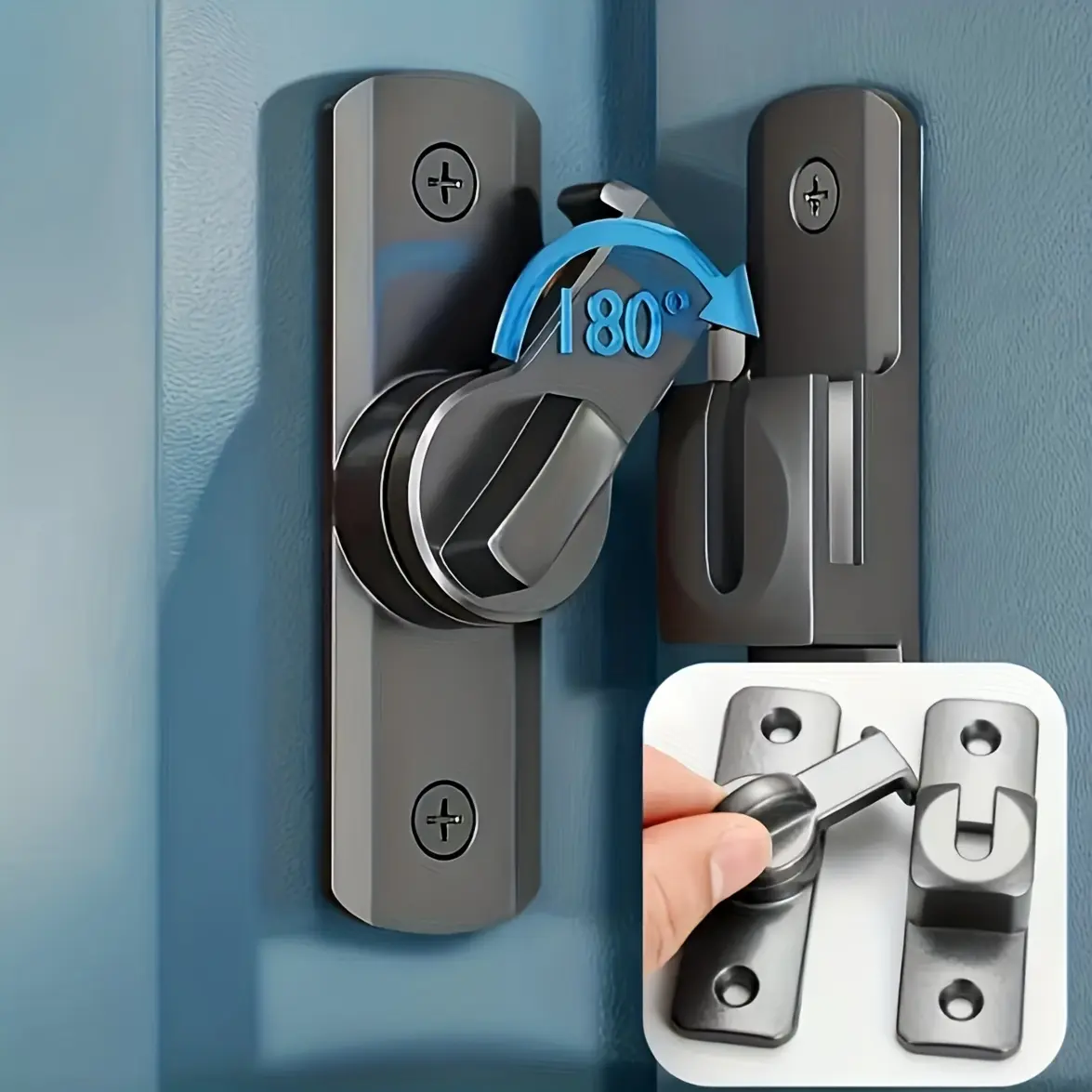 Two Sturdy Metal Padlocks with 90/180 Degree Rotating Safety Lock ...