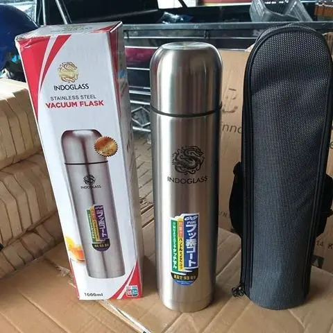 TOP,Tempat Minum Termos Air Panas 1 Liter/Termos Air Panas Vacuum Vacum 1 Liter Stainless Steel 3