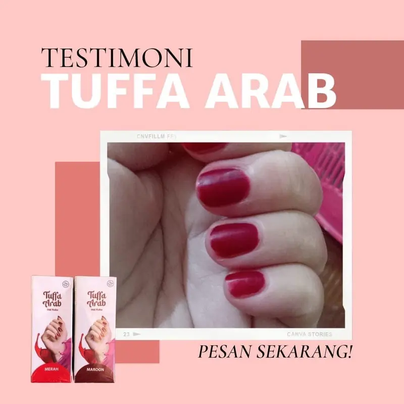 Henna TUFFA ARAB Warna Awet tahan lama sah buat Wudhu & Sholat Kuku Tangan Nail Art Polish Kutek 4