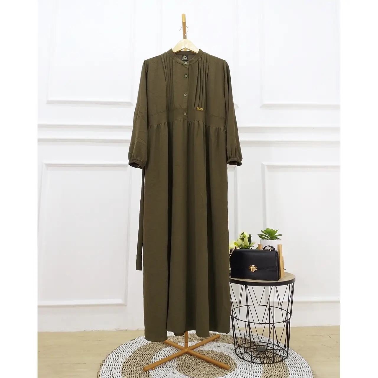 Myesha Dress Gamis Crinkle Airflow Premium Wanita Dewasa