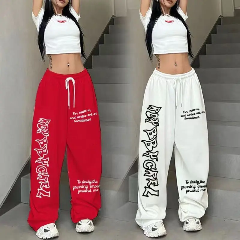 Quần Dài Hiphop, Phong Cách Đường Phố Cao Cấp, Hip Hop Jazz, Quần Dáng Rộng, Quần Ống Rộng, Dành Cho Nữ, Thể Thao Thường Ngày, Phong Cách Hip Hop Women Pants