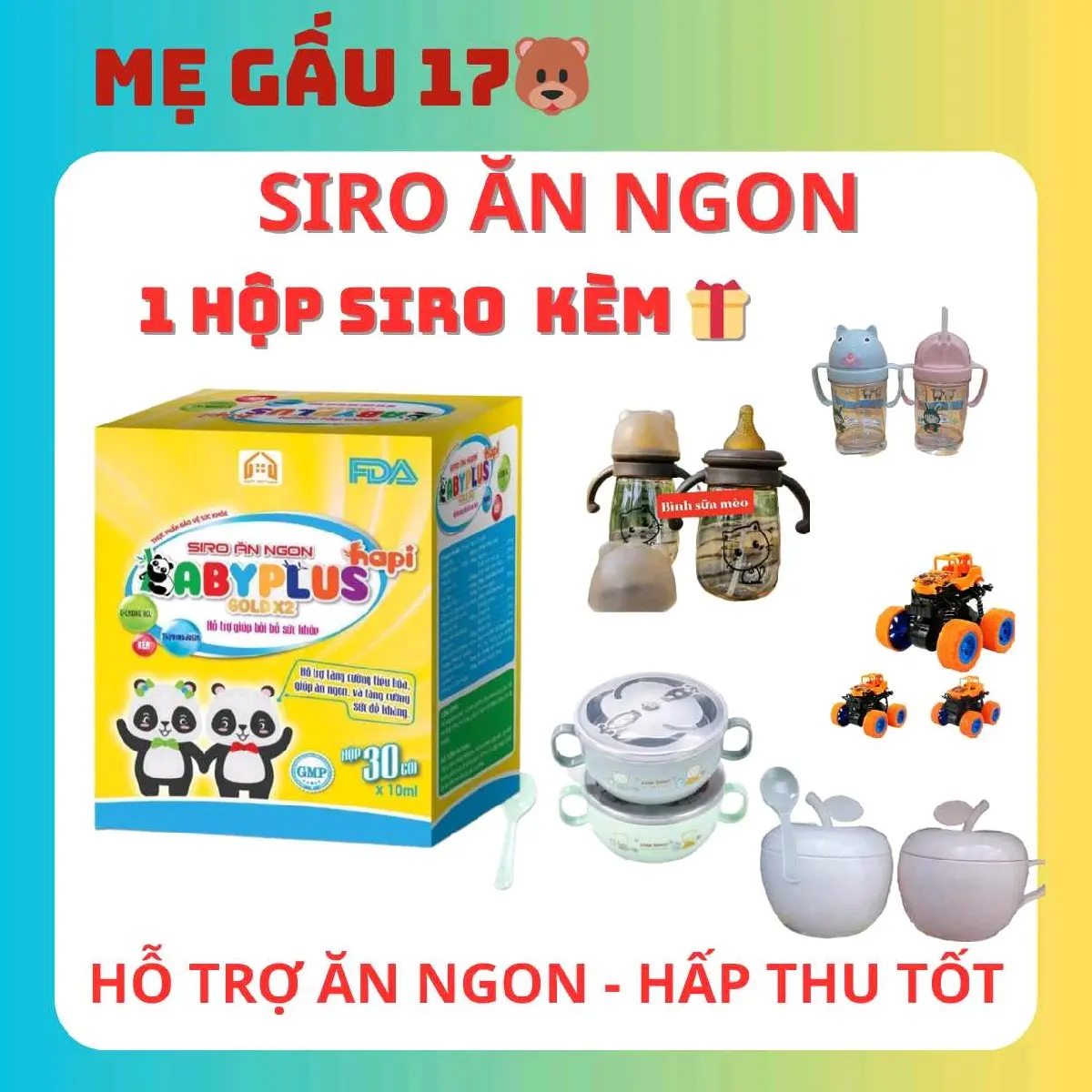 1 Hộp siro ăn ngon BABYPLUS Men Vi Sinh Vitamin Men Vi Sinh Vitamin Cho Bé siro  ngủ
