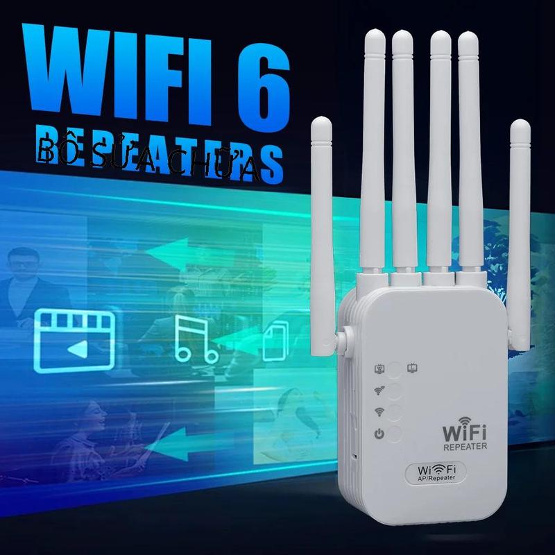 Product Introduction of Kích sóng Wifi 6 râu tốc độ cao 300Mbs. Mở rộng vùng phủ sóng, cải thiện tốc độ mạng Wifi, Có cả phát Wifi từ dây Lan 6