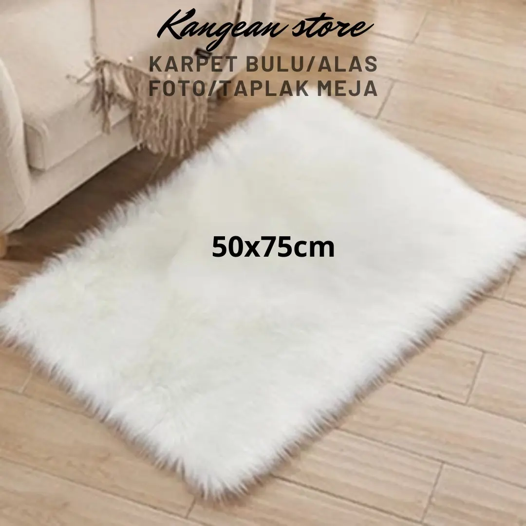 Alas Foto Produk Bulu Korea Rasfur Murah 50x75 Tebal Bulu 2cm Bisa Untuk Alas Foto Bayi Halus Lembut