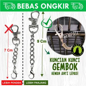 RANTAI KUNCI PINTU SANGKAR BURUNG SEMPATI GEMBOK PENGAMAN KANDANG RTSE
