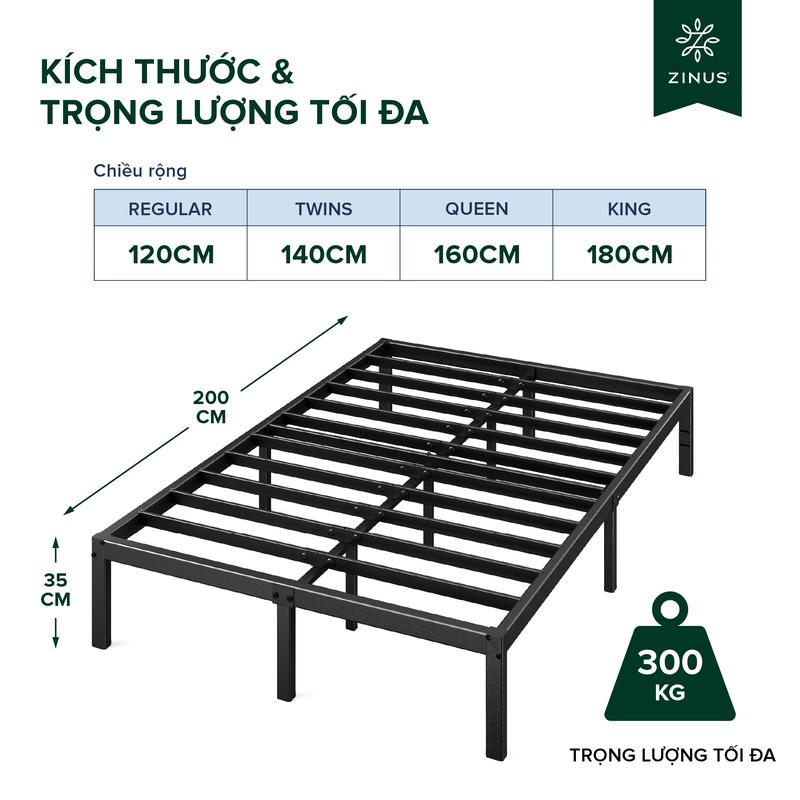 Product Introduction of Giường Sắt Với Thanh Đỡ Bằng Thép -  Elias 14in Metal Platform Bed Frame giuong  thong minh 12