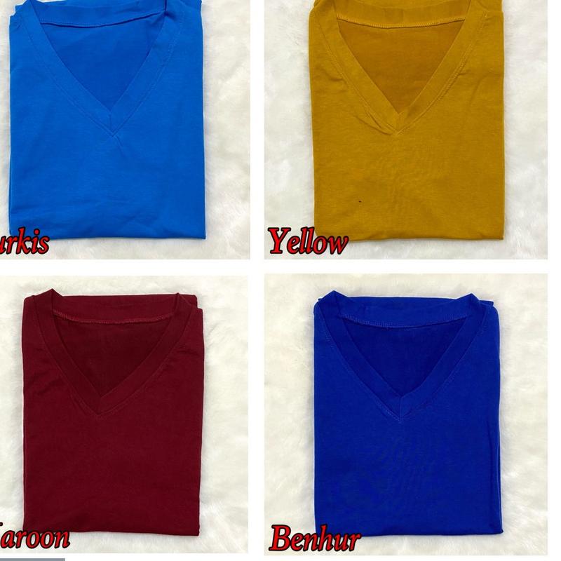 Atasan V-Neck Jumbo Xxl Panjang / Kaos Polos Basic Vneck Panjang / T-Shirt / Atasan Pakaian Wanita Fit Oversize Soft Spandex 5