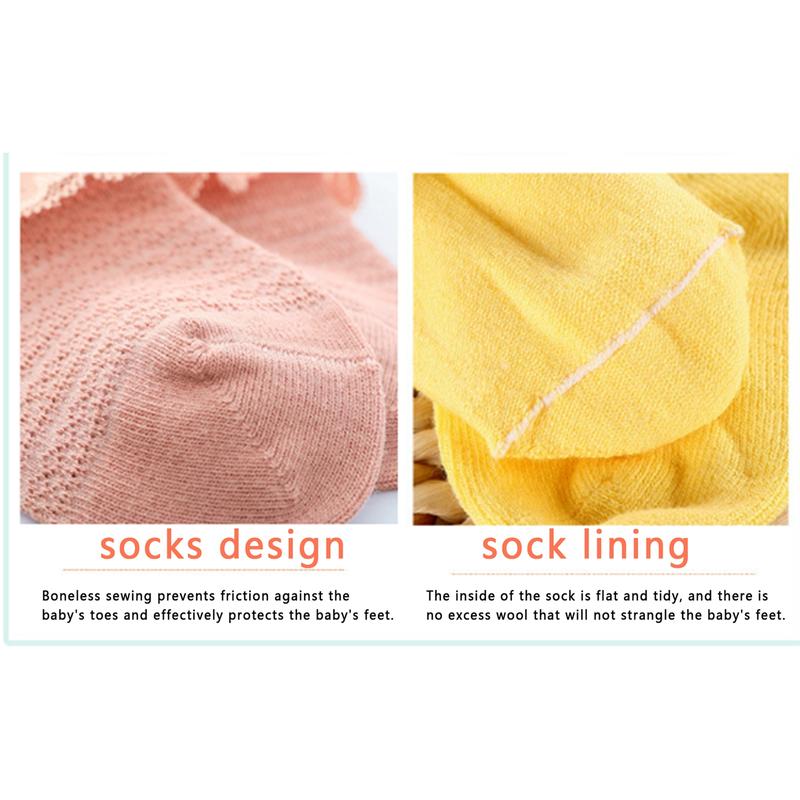 Baby Girls Socks, Cute Sweet Lace Patchwork Soft Lightweight Non-slip Socks Infant Socks 4