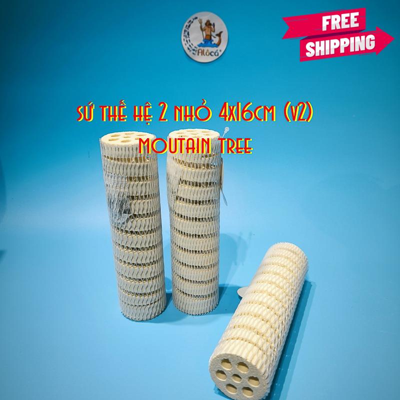 COMBO Lẻ 1-25_SỨ THẾ HỆ 1 thanh 4*16 Sứ lọc củ sen thế hệ 2 cỡ nhỏ 4x16cm Mountain Tree Lotus Root Bacteria House nuôi vi sinh xử lý nước setup hệ thống lọc cá cảnh cá chép cá chép sử từ cá vàng cá rồng cá koi. cá phi tần cá lóc cá thủy sinh