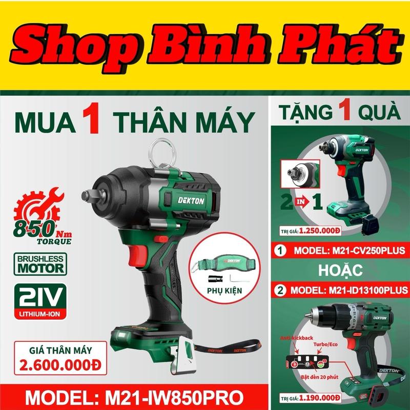 MÁY SIẾT BULONG DEKTON 850N.m M21-IW850PRO