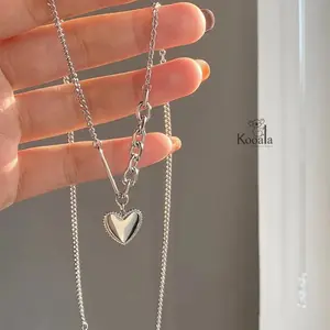 Kalung Hati Perak Wanita Korean Fashion Casual